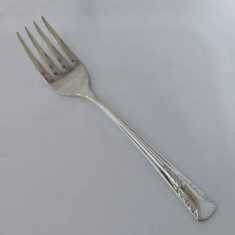 4pc International Silver Camelia Salad Fork 6” Silverplate 1940